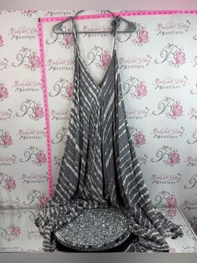 Suzie blue jumpsuit one piece tie dye pants Grey Striped Halter Romper Jumpsuit